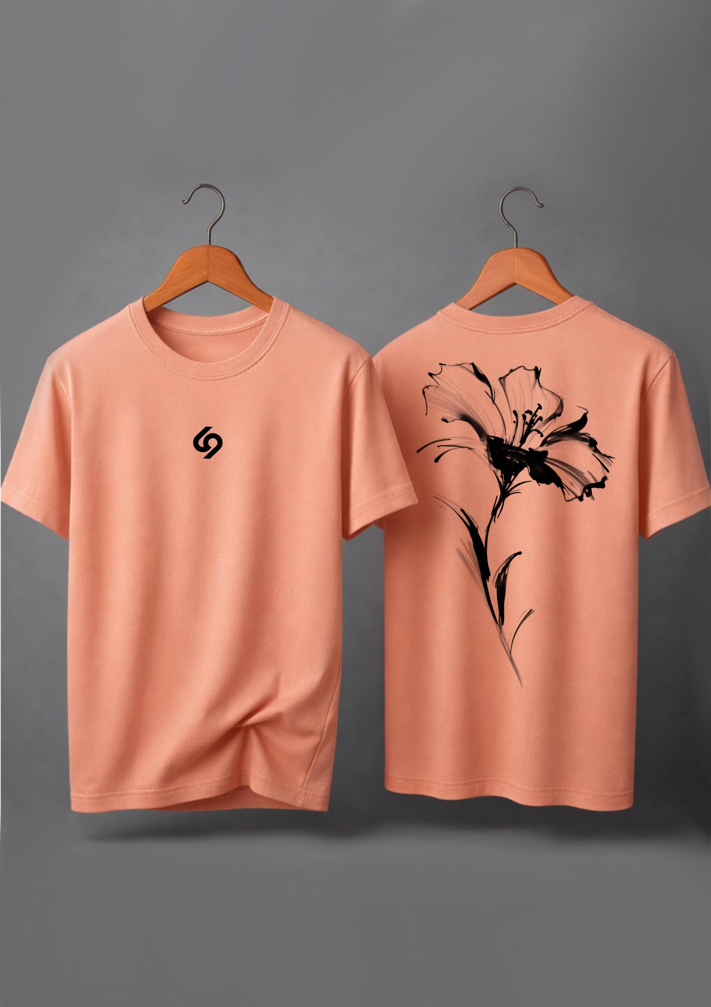 Brzoskwiniowy T-shirt – Kwiat